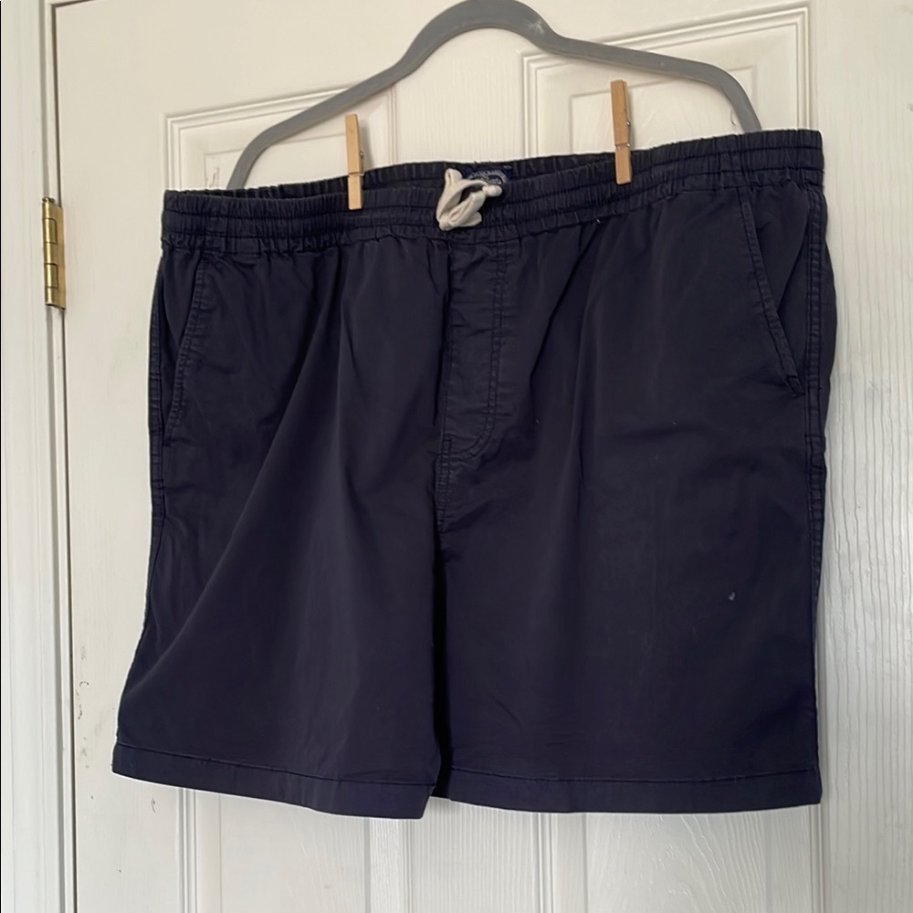 J Crew Chino Shorts Mens XXL Navy Blue Pull On Cotton Minimalist Preppy